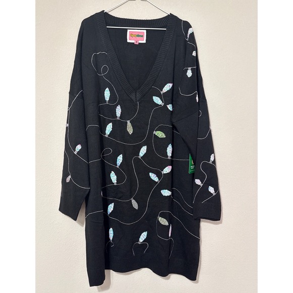 Tipsy Elves Dresses & Skirts - NWT Tipsy Elves Women's Sweater Dress Sequin Festive Lights Size XXL
